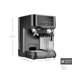 Karaca MyCaffe Barista S10 Automatische Espresso-, Latte- und Cappuccino-Maschine mit integriertem Milchbehälter – Matte Black New