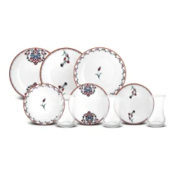 Karaca Nakkaş Dessert-Set für 6 Personen, 18 teilig Multıfarben Outlet