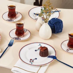 Karaca Nakkaş Dessert-Set für 6 Personen, 18 teilig Multıfarben Outlet