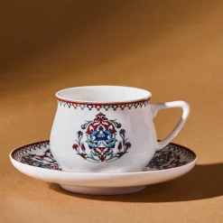 Karaca Nakkaş 12-teiliges Espressotassen-Set für 6 Personen Rot02
