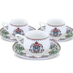 Karaca Nakkaş 12-teiliges Espressotassen-Set für 6 Personen Rot02