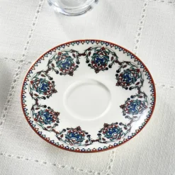 Karaca Nakkas 12-teiliges Türkisches Teeset aus Bone China für 6 Personen, 130 ml, Rot Online
