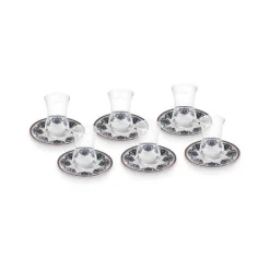 Karaca Nakkas 12-teiliges Türkisches Teeset aus Bone China für 6 Personen, 130 ml, Rot Online