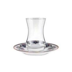 Karaca Nakkas 12-teiliges Türkisches Teeset aus Bone China für 6 Personen, 130 ml, Rot Online