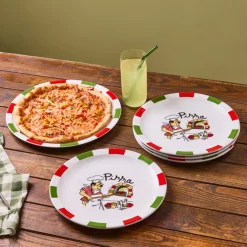 Karaca Napoly 5-teiliges 4-Personen Pizza-Set Multıfarben Discount