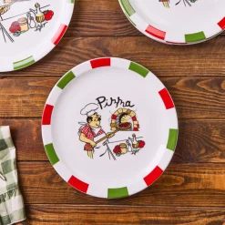 Karaca Napoly 5-teiliges 4-Personen Pizza-Set Multıfarben Discount