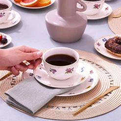 Karaca Natty 6 Personen Frühstücksset und Servierschalen, 26 Teilig, New Generation Bone Multıfarben Best