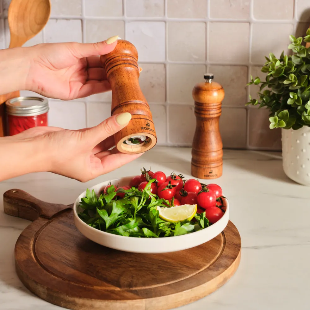 Karaca Naturegrind 2-teiliges Holz Gewürzmühle Set Best