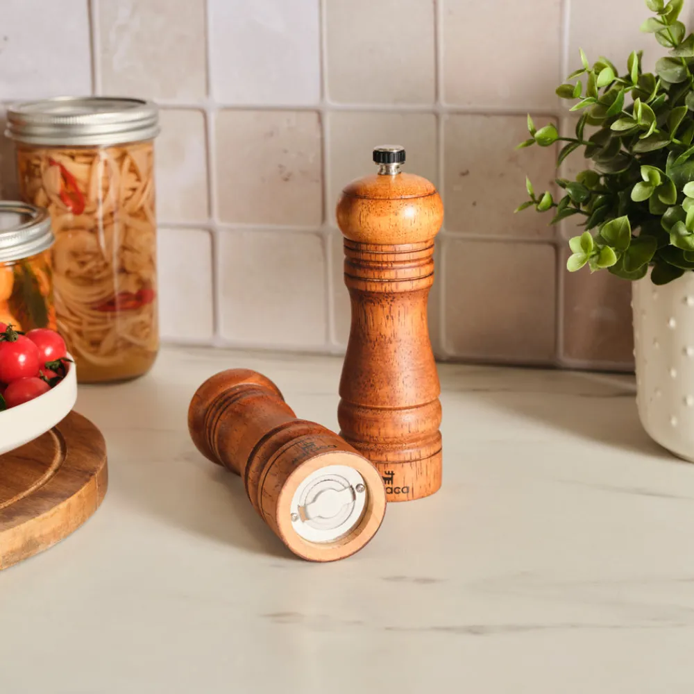 Karaca Naturegrind 2-teiliges Holz Gewürzmühle Set Best