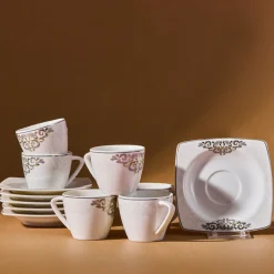 Karaca Nazende 12 teiliges Mochatassen-Espressotassen aus Porzellan für 6 Personen Weıß01 Discount