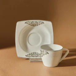 Karaca Nazende 12 teiliges Mochatassen-Espressotassen aus Porzellan für 6 Personen Weıß01 Discount