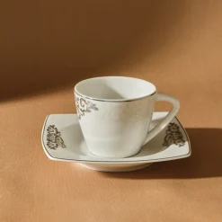 Karaca Nazende 12 teiliges Mochatassen-Espressotassen aus Porzellan für 6 Personen Weıß01 Discount