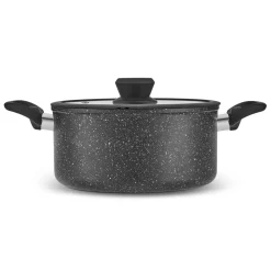 Karaca Nebula, Granit 7-teiliges Kochgeschirr-Set, Induktion, Schwarz Black