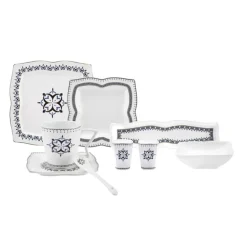 Karaca New Blau 32 Teil 6 Person Porzellan Frühstück/Service Set Multıfarben Outlet