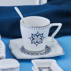 Karaca New Blau 32 Teil 6 Person Porzellan Frühstück/Service Set Multıfarben Outlet