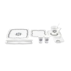 Karaca New Blau 32 Teil 6 Person Porzellan Frühstück/Service Set Multıfarben Outlet