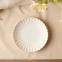 Karaca New Daisy Pasta-Schale aus Steinzeug mit Reaktivglasur, 22,5 cm, Weiß Beyaz Discount