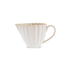 Karaca New Daisy Steinzeug-Milchkännchen mit Reaktivglasur, 150 ml, Weiß Beyaz Discount