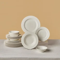 Karaca New Dome Tafelservice für 6 Personen, 24-teilig, Weiß Weıß Discount