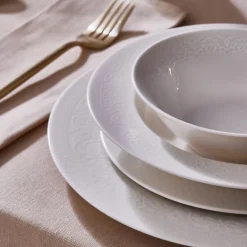Karaca New Dome Tafelservice für 6 Personen, 24-teilig, Weiß Weıß Discount