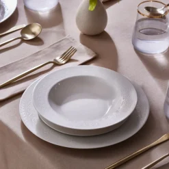 Karaca New Dome Tafelservice für 6 Personen, 24-teilig, Weiß Weıß Discount
