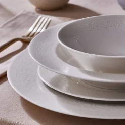 Karaca New Dome Tafelservice für 6 Personen, 24-teilig, Weiß Weıß Discount
