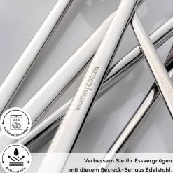 Karaca New Everest Elegance Besteckset für 12 Personen, 84-teiliges Platın Hot