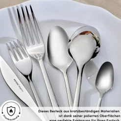 Karaca New Everest Elegance Besteckset für 12 Personen, 84-teiliges Platın Hot