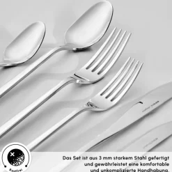 Karaca New Everest Elegance Besteckset für 12 Personen, 84-teiliges Platın Hot