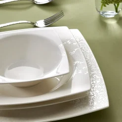 Karaca New Flava 6 Personen Geschirrset, 24 Teilig, Porzellan Weıß01