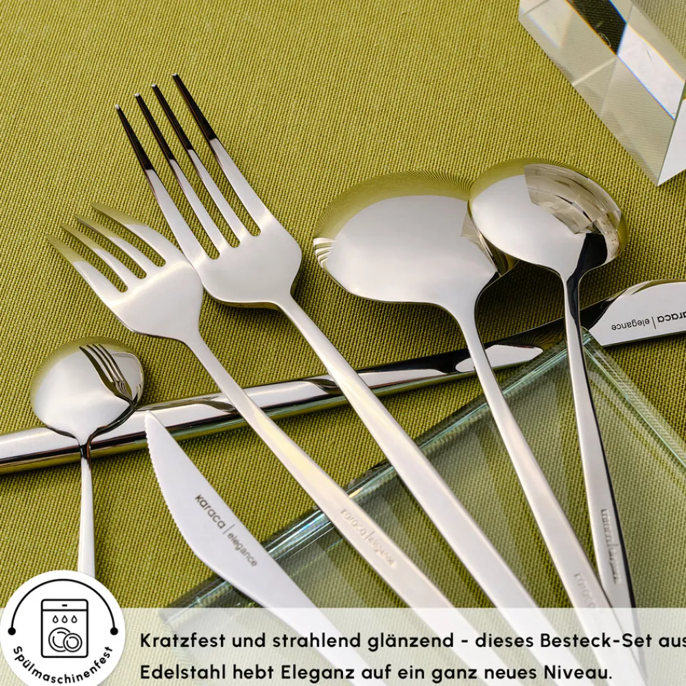Karaca New Porto 12-Personen 84-Teiliges Besteckset Sılber