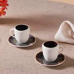 Karaca New White Galactic 100 ml Kaffeetassen-Set für 1 Personen Weıß Discount