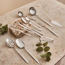 Karaca Nil Elegance Besteckset für 12 Personen, 91 Teilig Sılber Sale