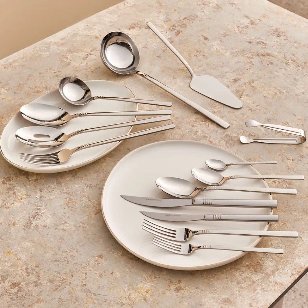 Karaca Nil Elegance Besteckset für 12 Personen, 91 Teilig , Silber Sılber Outlet