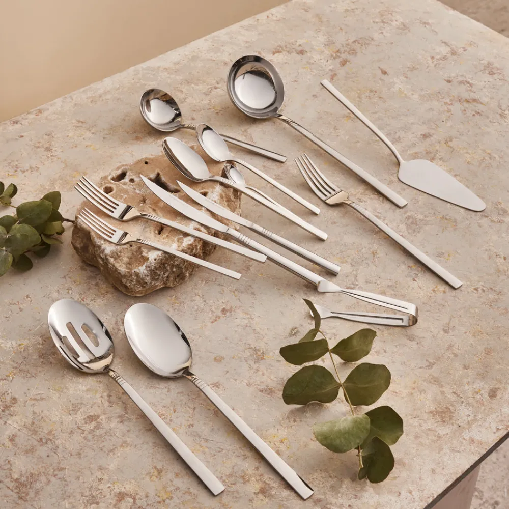 Karaca Nil Elegance Besteckset für 12 Personen, 91 Teilig , Silber Sılber Outlet