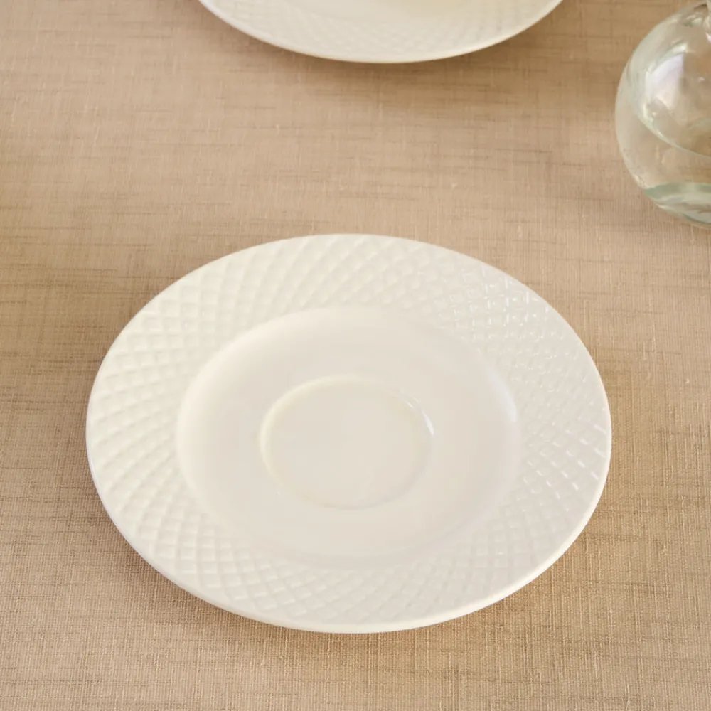 Karaca Nina Embossed Teetassen-Set für 6 Personen, 220 ml Weıß01 Discount