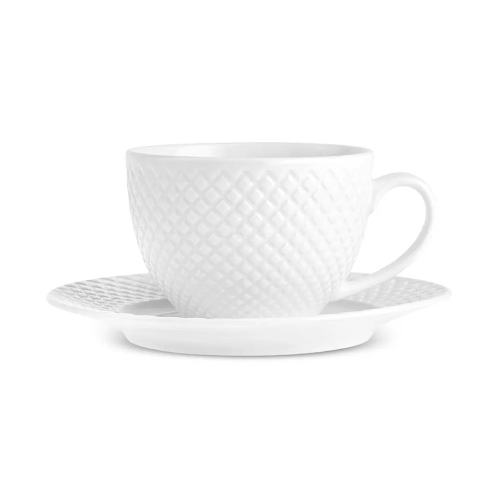 Karaca Nina Embossed Teetassen-Set für 6 Personen, 220 ml Weıß01 Discount