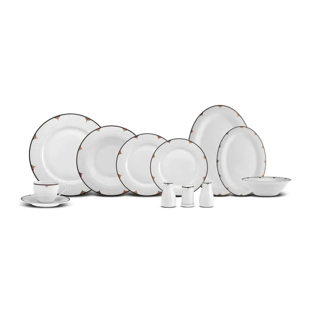 Karaca Nora 12 Personen Geschirrset, 74 Teilig, New Generation Bone Gold Online