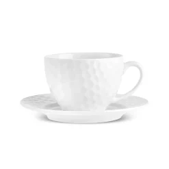 Karaca Nora Embossed Teetassen-Set für 6 Personen, 220 ml Weıß01 Sale