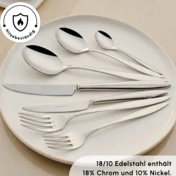 Karaca Novara Elegance Besteckset für 12 Personen, 84 Teilig Sılber03