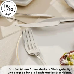Karaca Novara Elegance Besteckset für 12 Personen, 84 Teilig Sılber03