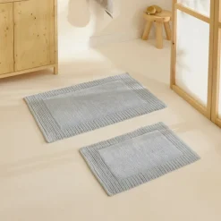 Karaca Odetta Badvorleger-Set, 60 × 90 cm + 40 × 60 cm, Grau Hot