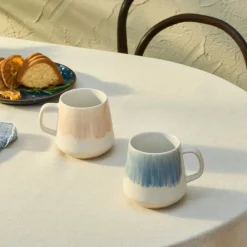 Karaca Okeanos 2-teiliges Steinzeug-Becher-Set, 400ml, Mehrfarbig Multıfarben Sale