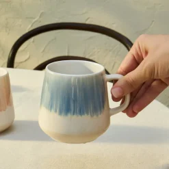 Karaca Okeanos 2-teiliges Steinzeug-Becher-Set, 400ml, Mehrfarbig Multıfarben Sale