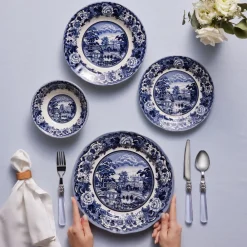 Karaca Old Town 24-teiliges Geschirrset für 6 Personen Blau01 Clearance