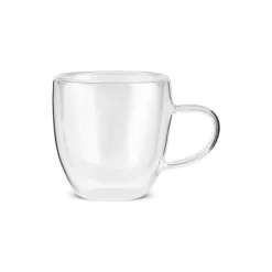 Karaca Olivier 6-teiliges doppelwandiges Espresso- und türkisches Kaffeetassen-Set für 6 Personen, 80 ml, Klar New