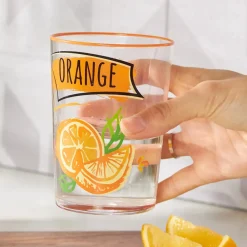 Karaca Orange Soft Drink Glas Orange01 Discount
