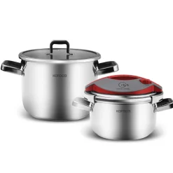 Karaca Orbit Schnellkochtopf-Set 6+8 L Rot Online