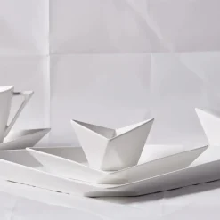 Karaca Origami für 6 Personen Quadrat Frühstücksset und Servierschalen, 26 Teilig, Porzellan Weıß01 Best