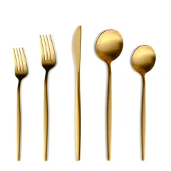 Karaca Orion 12-Personen 60-Teiliges Besteckset Matte Gold Hot